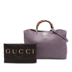 Prada  Lilac Large Calfskin Bamboo Shopper Satchel 8