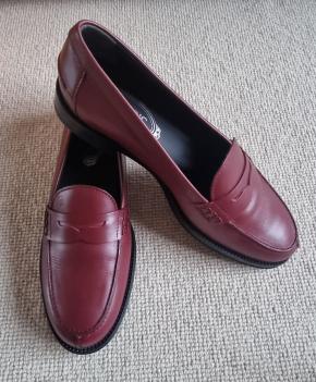 Tod's Dark Red Leather Loafers 2