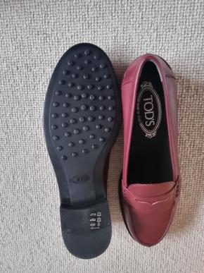 Tod's Dark Red Leather Loafers 6