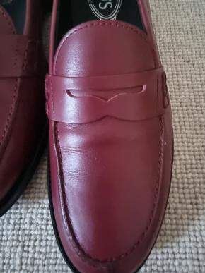 Tod's Dark Red Leather Loafers 5