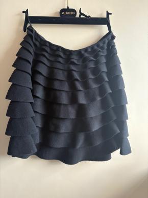 Valentino Black Ruffle Knit Skirt 2
