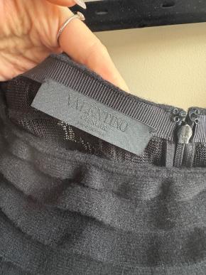 Valentino Black Ruffle Knit Skirt 5
