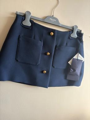 Prada Navy Blue Pocketed Mini Skirt 4