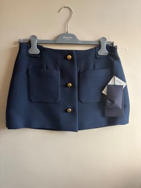 Prada Navy Blue Pocketed Mini Skirt 2