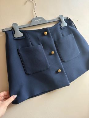 Prada Navy Blue Pocketed Mini Skirt 11