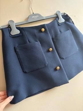 Prada Navy Blue Pocketed Mini Skirt 10