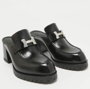 Hermes Black Constance Mules 5