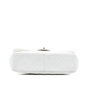 Chanel White Jumbo Classic Caviar Single Flap 3
