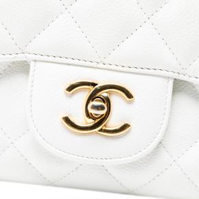 Chanel White Jumbo Classic Caviar Single Flap 5