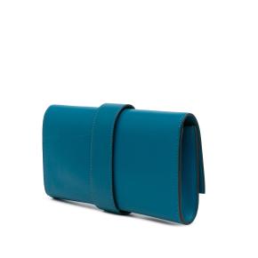 Hermes Blue Izmir Tadelakt Medor Clutch 23 2