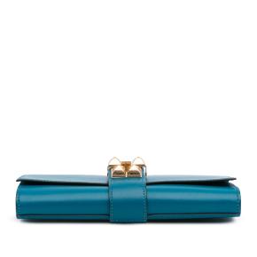 Hermes Blue Izmir Tadelakt Medor Clutch 23 3