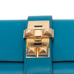 Hermes Blue Izmir Tadelakt Medor Clutch 23 6
