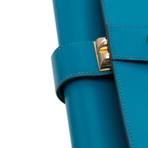 Hermes Blue Izmir Tadelakt Medor Clutch 23 9