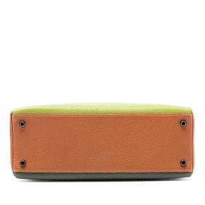 Hermes Vert Anis, Vert Olive and Gold Tricolor Togo Kelly II Retourne 32 3