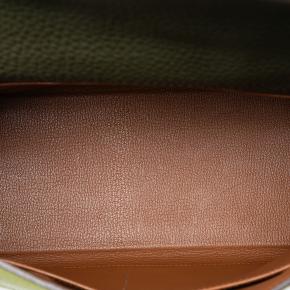 Hermes Vert Anis, Vert Olive and Gold Tricolor Togo Kelly II Retourne 32 4