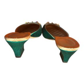 Gucci Green Satin Heeled Mules 3