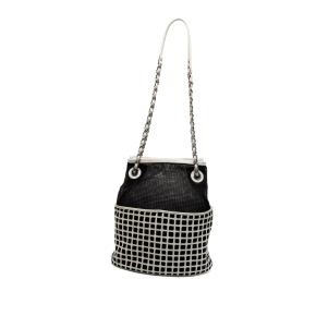 Chanel Black CC Mesh and Calfskin Bucket Bag 2