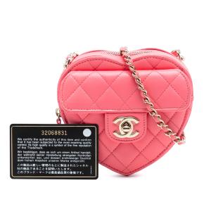 Chanel Pink Mini Lambskin CC in Love Heart Crossbody 8
