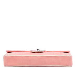 Chanel Pink Chocolate Bar Canvas East West Flap 3