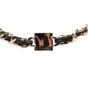 Chanel Black Lambskin and Gold Plated Enamel CC Square Choker Necklace 2