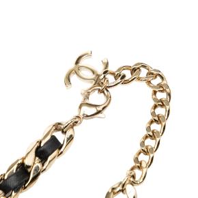 Chanel Black Lambskin and Gold Plated Enamel CC Square Choker Necklace 4