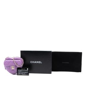 Chanel Purple Mini Lambskin CC in Love Heart Crossbody 9
