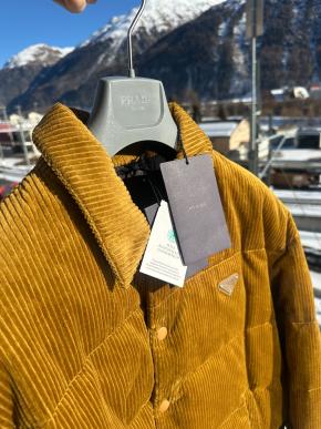 Prada Ochre Corduroy Down Jacket 4