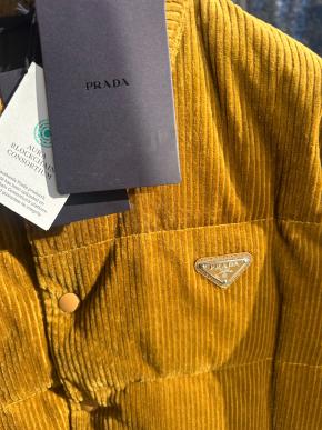 Prada Ochre Corduroy Down Jacket 7