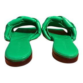 Bottega Veneta Green Leather Slides 3