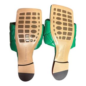 Bottega Veneta Green Leather Slides 4