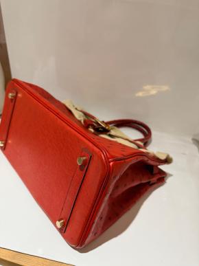 Hermes  Red Ostrich Birkin 30 7