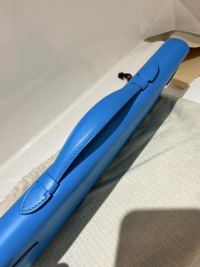 Hermes Bleu France Kelly Cut Clutch 6