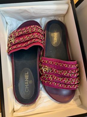 Chanel Chain Embellished Slides 2