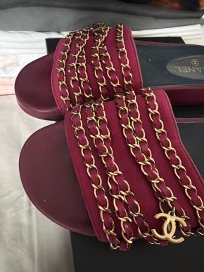 Chanel Chain Embellished Slides 3