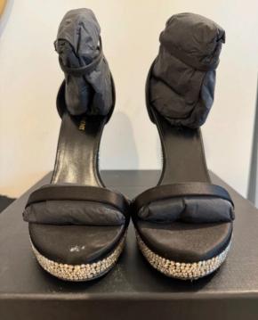 Saint Laurent Crystal Embellished Sandals 6