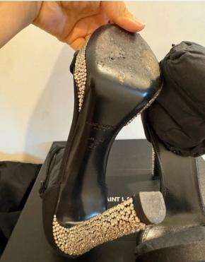 Saint Laurent Crystal Embellished Sandals 5