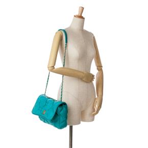 Chanel Blue Small Iridescent Calfskin Chesterfield Flap 8