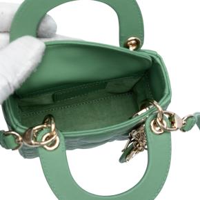 Dior Green Micro Lambskin Cannage Lady Dior 4