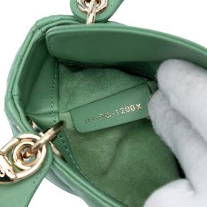 Dior Green Micro Lambskin Cannage Lady Dior 6