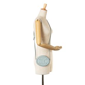 Celine Blue Small Calfskin Cuir Triomphe Oval Crossbody 10