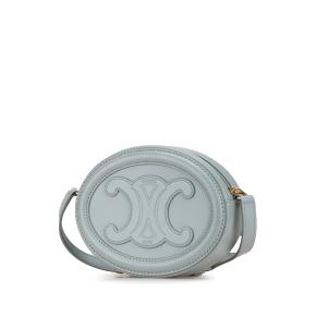 Celine Blue Small Calfskin Cuir Triomphe Oval Crossbody 2