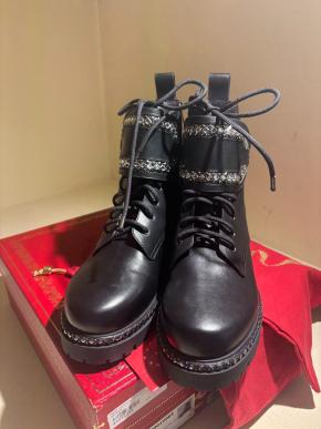 Rene Caovilla Rhinetone Embellished Biker Boots 10