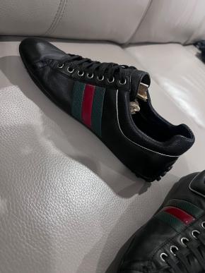 Gucci Black WebStripe Trainers 4