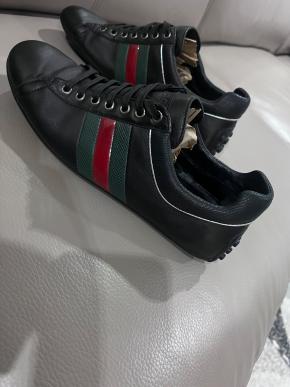 Gucci Black WebStripe Trainers 2