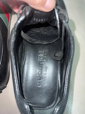 Gucci Black WebStripe Trainers 10