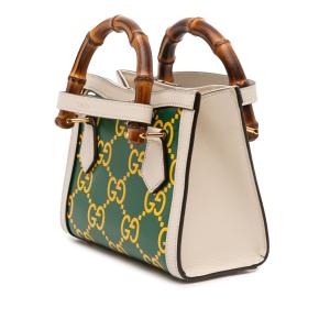 Gucci Green Mini Leather Bamboo GG Diana Satchel 2