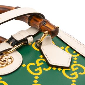 Gucci Green Mini Leather Bamboo GG Diana Satchel 7
