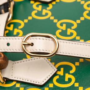 Gucci Green Mini Leather Bamboo GG Diana Satchel 9