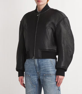 Alexander Wang Lambskin Cropped Bomber Jacket 5
