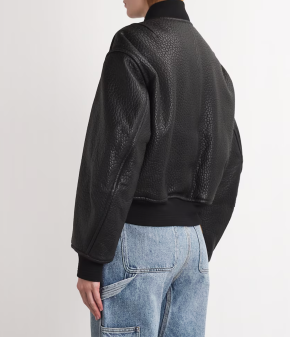 Alexander Wang Lambskin Cropped Bomber Jacket 3